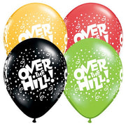 Qualatex 11 inch OVER THE HILL! CONFETTI WRAP Latex Balloons 37189-Q