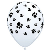 Qualatex 11 inch PAW PRINTS-A-ROUND Latex Balloons 76892-Q