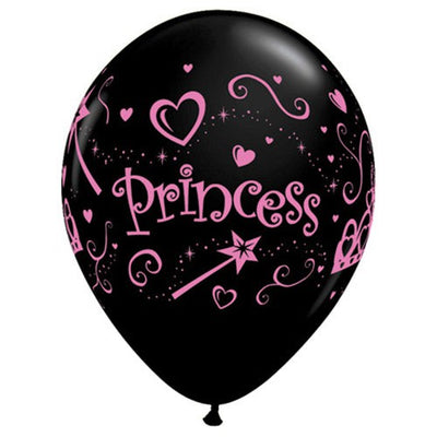 Qualatex 11 inch PRINCESS - ONYX BLACK Latex Balloons 76838-Q