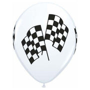 Qualatex 11 inch RACING FLAGS - WHITE Latex Balloons 37118-Q