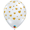 Qualatex 11 inch RANDOM HEARTS-A-ROUND - DIAMOND CLEAR Latex Balloons 79949-Q