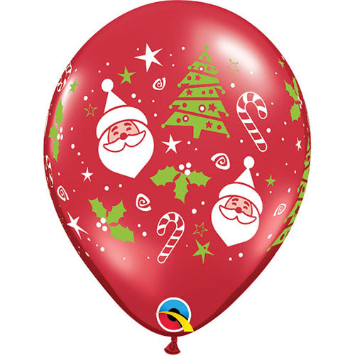 Qualatex 11 inch SANTA & CHRISTMAS TREE Latex Balloons