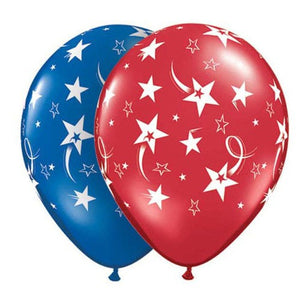 Qualatex 11 inch SHOOTING STARS & STARS-A-ROUND Latex Balloons 37156-Q-6