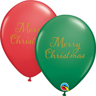 Qualatex 11 inch SIMPLY MERRY CHRISTMAS Latex Balloons 90224-Q-6