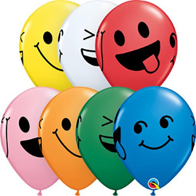 Qualatex 11 inch SMILEY FACES Latex Balloons 80079-Q