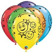 Qualatex 11 inch SMILEY STARS Latex Balloons 49665-Q