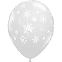 Qualatex 11 inch SNOWFLAKES-A-ROUND - DIAMOND CLEAR Latex Balloons