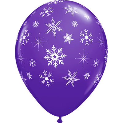 Qualatex 11 inch SNOWFLAKES-A-ROUND - PURPLE VIOLET (6 PK) Latex Balloons 10081-PB