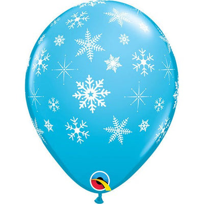 Qualatex 11 inch SNOWFLAKES-A-ROUND - ROBIN'S EGG BLUE  Latex Balloons
