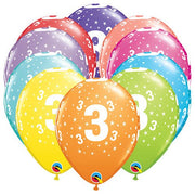 Qualatex 11 inch STARS #3-A-ROUND (6 PK) Latex Balloons 49591-Q