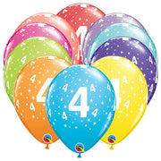 Qualatex 11 inch STARS #4-A-ROUND (6 PK) Latex Balloons 49592-Q