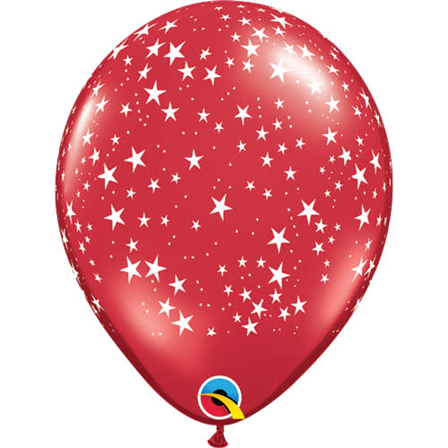 Qualatex 11 inch STARS-A-ROUND - RUBY RED (6 PK) Latex Balloons 37085-Q-6