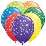 Qualatex 11 inch STARS, DOTS, & CONFETTI Latex Balloons 87291-Q