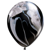 Qualatex 11 inch SUPERAGATE - BLACK AND WHITE Latex Balloons 39921-Q