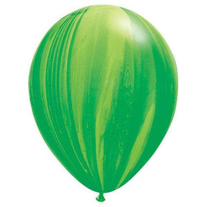 Qualatex 11 inch SUPERAGATE - GREEN RAINBOW Latex Balloons 91539-Q