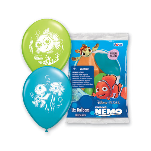 Qualatex 12 inch FINDING NEMO (6 PK) Latex Balloons 87447-PP