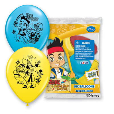 Qualatex 12 inch JAKE & THE NEVER LAND PIRATES (6 PK) Latex Balloons 39358-PP