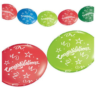 Qualatex 12 inch PARTY BANNER - CONGRATULATIONS (10 PK) Latex Balloons 11191-PP