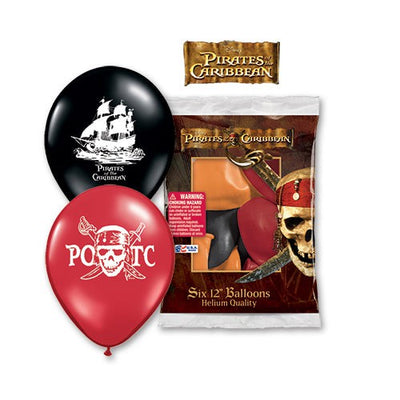 Qualatex 12 inch PIRATES OF THE CARRIBBEAN (6 PK) Latex Balloons 63588-PP