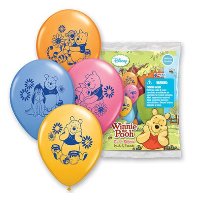 Qualatex 12 inch POOH & FRIENDS (6 PK) Latex Balloons 04230-PP