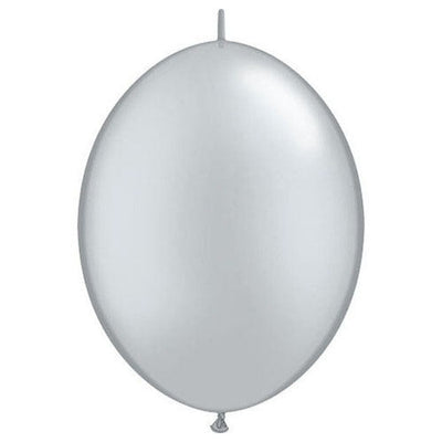 Qualatex 12 inch QUICKLINK - SILVER Latex Balloons 65243-Q