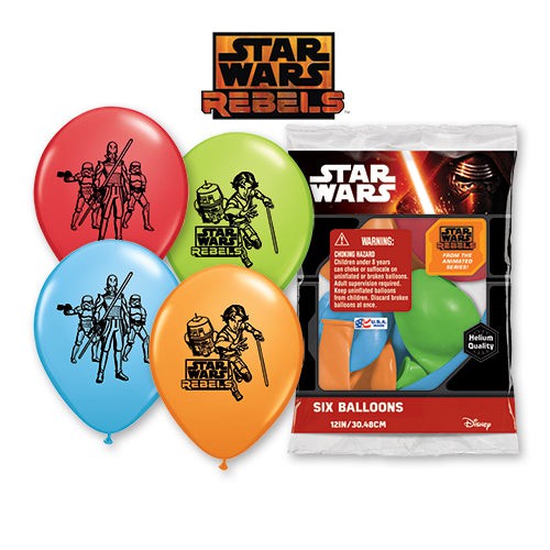 Qualatex 12 inch STAR WARS REBELS (6 PK) Latex Balloons 11129-PP