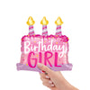 Qualatex 14 inch BIRTHDAY GIRL CAKE & CANDLES MINI SHAPE (AIR-FILL ONLY) Foil Balloon 25075-Q-U