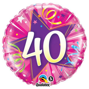 Qualatex 18 inch 40 SHINING STAR - HOT PINK Foil Balloon