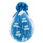 Qualatex 18 inch BIRTHDAY-A-ROUND - DIAMOND CLEAR NECK-UP Latex Balloons