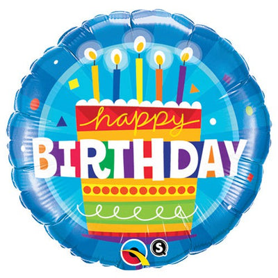 Qualatex 18 inch BIRTHDAY CAKE BLUE Foil Balloon 16669-Q-U
