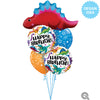 Qualatex 18 inch BIRTHDAY COLORFUL DINOSAURS Foil Balloon 97381-Q-U