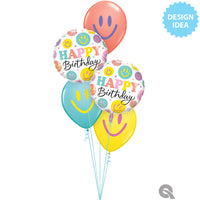 Qualatex 18 inch BIRTHDAY COLORFUL SMILES Foil Balloon 26599-Q-P