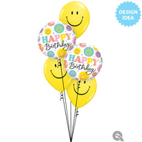 Qualatex 18 inch BIRTHDAY COLORFUL SMILES Foil Balloon 26599-Q-P