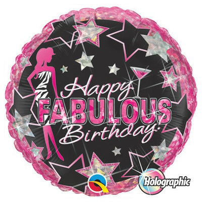 Qualatex 18 inch BIRTHDAY FABULOUS Foil Balloon 35318-Q-U
