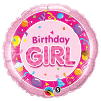 Qualatex 18 inch BIRTHDAY GIRL - PINK Foil Balloon
