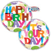 Qualatex 18 inch BIRTHDAY IT'S YOUR DAY! DOTS Foil Balloon