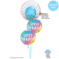 Qualatex 18 inch Birthday Ombre Dots & Sprinkles Foil Balloon 23954-Q-U