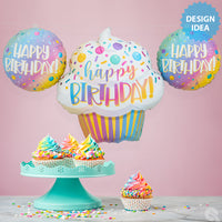 Qualatex 18 inch Birthday Ombre Dots & Sprinkles Foil Balloon