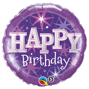 Qualatex 18 inch BIRTHDAY PURPLE SPARKLE Foil Balloon 37926-Q-U
