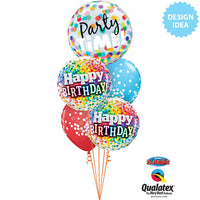 Qualatex 18 inch BIRTHDAY RAINBOW CONFETTI Foil Balloon 49496-Q-P
