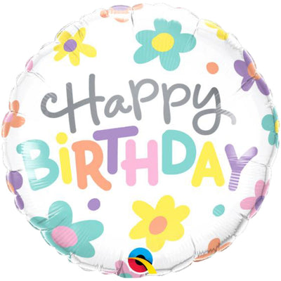 Qualatex 18 inch BIRTHDAY RETRO DAISIES Foil Balloon 26563-Q-P