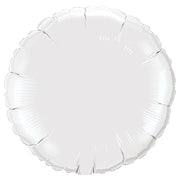 Qualatex 18 inch CIRCLE - WHITE Foil Balloon 12921-Q