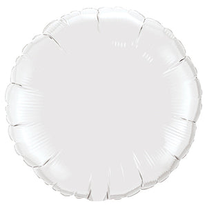 Qualatex 18 inch CIRCLE - WHITE Foil Balloon 12921-Q
