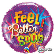 Qualatex 18 inch FEEL BETTER SOON STAR BURSTS Foil Balloon