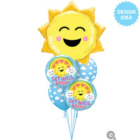 Qualatex 18 inch GET WELL SOON SUNNY SMILES Foil Balloon 26703-Q-P