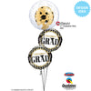 Qualatex 18 inch GRAD BLACK & GOLD PATTERNS Foil Balloon 55836-Q-P
