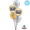 Qualatex 18 inch GRAD GOLD GLITTER DOTS Foil Balloon