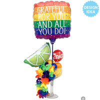 Qualatex 18 inch GRATEFUL FOR YOU & ALL YOU DO Foil Balloon 18859-Q-U
