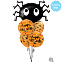 Qualatex 18 inch HALLOWEEN SPIDER & STARS Foil Balloon 19713-Q-U