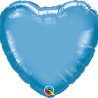 Qualatex 18 inch HEART - CHROME BLUE Foil Balloon 89646-Q-U